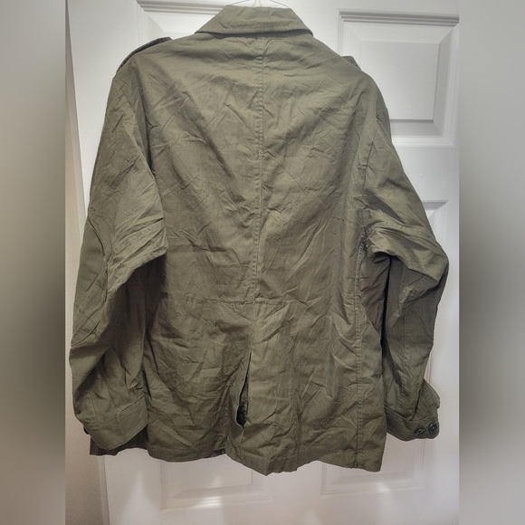 Vintage Italian Military Field Jacket Mens Lightweight Army Combat Olive L - Picture 2 of 6